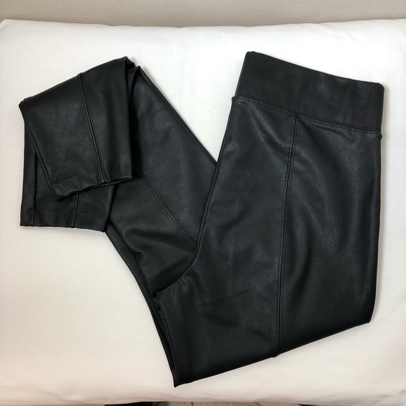 Old Navy High-Waisted Stevie Faux-Leather Skinny Black Versatile Pants M - Picture 15 of 16
